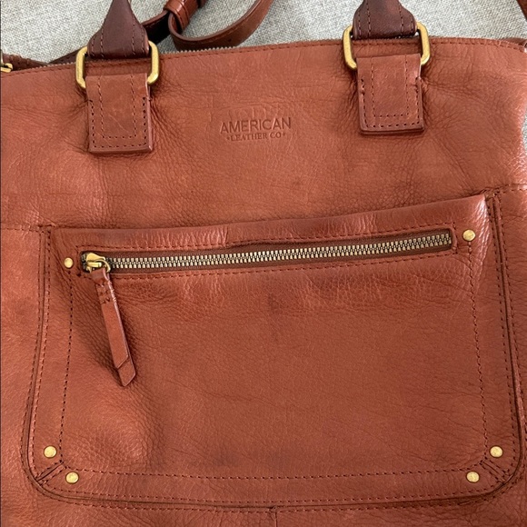 American Leather Co,Jamestown leather satchel, crossover Bag - Picture 2 of 6